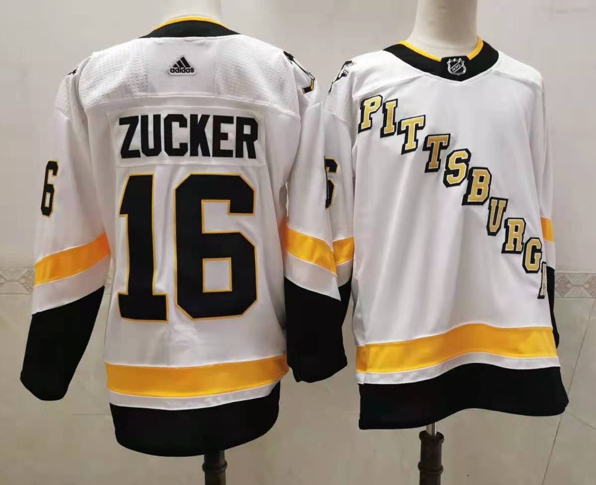 Men Pittsburgh Penguins #16 Zucker White Authentic Stitched 2020 Adidias NHL Jersey